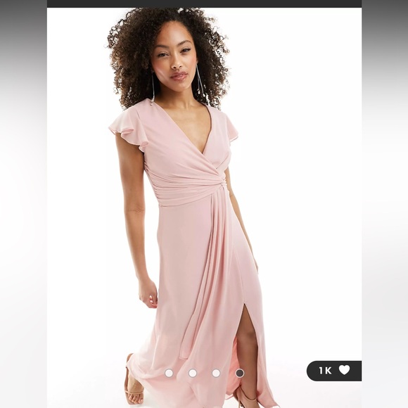 Bride approved
Wrap front
Flutter sleeves
Zip-back fastening
Regular fit sheer, - Picture 4 of 4